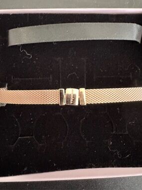Pandora Rose Gold Mesh Bracelet with Logo Clasp 7.9 inch